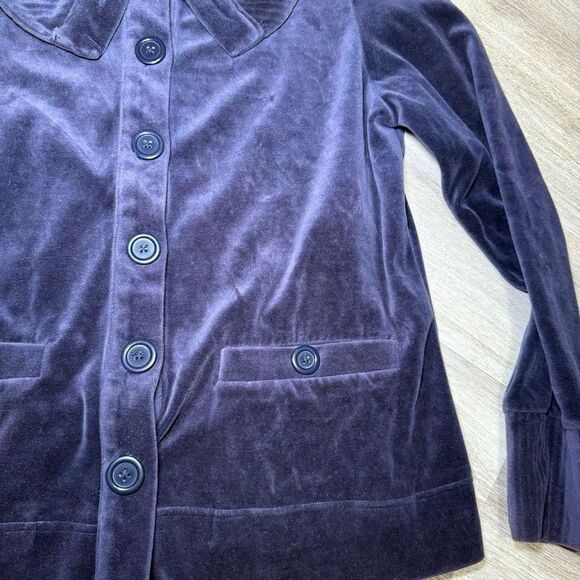 White Stag Womens‎ Sweater cardigan large blue button stretch. Beautiful velvet - Picture 5 of 8